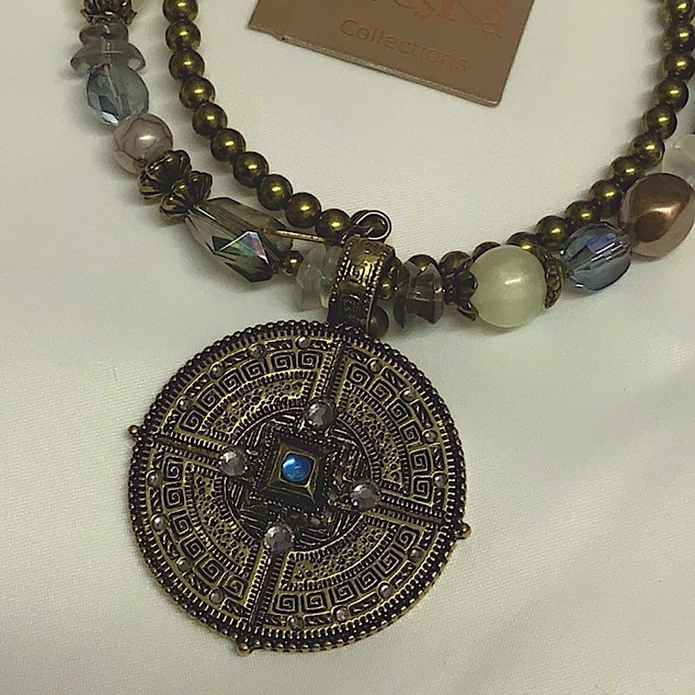 Brass Tribal Boho Statement Necklace New 16$